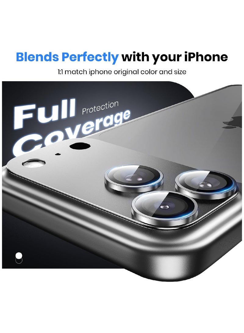 MOBM For iPhone 17 Pro Camera Protector Lens Cover silver Pack of 2 - Image 2